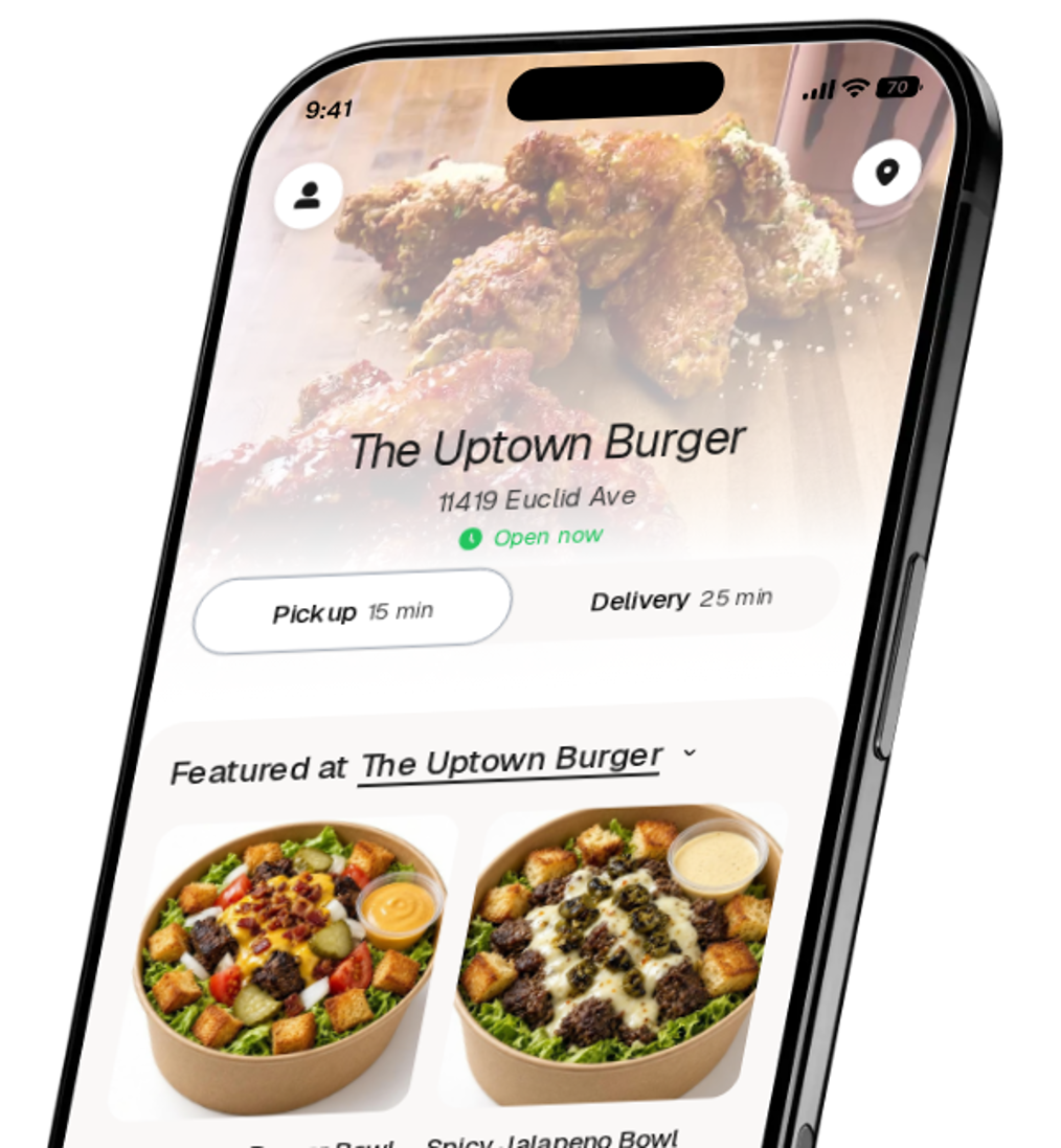 The Uptown Burger app preview